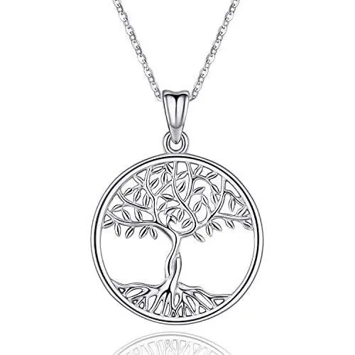 Tree of Life Necklace 925 Sterling Silver Family Tree Pendant 18'' Chain,Dainty Tree of Life Pendant Charm Jewelry for Women Mom Grandma Teen Girls with Fine Jewelry Box Tree of Life Necklace 925 Sterling Silver Family Tree Pendant 18'' Chain,Dainty Tree of Life Pendant Charm Jewelry for Women Mom Grandma Teen Girls with Fine Jewelry Box