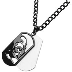 Star Wars Jewelry Unisex Darth Vader Layer Stainless Steel Dog Tag Chain Pendant Necklace, 24''