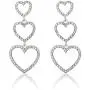 RareLove Bling CZ Crystal Interlocking Three Heart Hollow Dangle Stud Piercing Earrings For Women Girls Silver Plated Alloy Valentines Gift For Her RareLove Bling CZ Crystal Interlocking Three Heart Hollow Dangle Stud Piercing Earrings For Women Girls Silver Plated Alloy Valentines Gift For Her