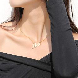 IEFSHINY Custom Name Necklace Personalized, 14K Gold Plated Name Necklace Personalized Charm Jewelry Gift for Women Customized Name Necklace Dainty Letter Name Necklace Gold Rose Gold Silver