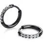 Hypoallergenic Unisex Surgical Steel Small Cubic Zirconia Huggie Hoop Earring, Color Gold - Silver - Rose Gold - Black - Rainbow, Size 6mm- 12mm Safe for Sensitive Ear Hypoallergenic Unisex Surgical Steel Small Cubic Zirconia Huggie Hoop Earring, Color Gold - Silver - Rose Gold - Black - Rainbow, Size 6mm- 12mm Safe for Sensitive Ear