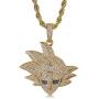 Hip Hop Cartoon Iced Out Bling Zirconia Pendant Chain Charm18K Gold Plated Necklace for Men Women