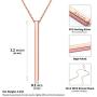 ChicSilver Customizable Vertical Bar Pendant Necklace 925 Sterling Silver Y Necklace Simple Fashion Jewelry Gifts for Women(with Gift Box)
