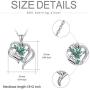 PEIMKO Hummingbird Necklace Sterling Silver Double Heart Pendant Necklace Bird Inspirational Jewelry for Women Girl