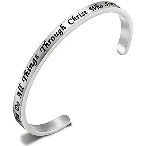 ENSIANTH I Can Do All Things Through Christ Who Strengthens Me Philippians 4:13 Bracelet Bible Verse Bracelet Inspirational Religious Jewelry ENSIANTH I Can Do All Things Through Christ Who Strengthens Me Philippians 4:13 Bracelet Bible Verse Bracelet Inspirational Religious Jewelry