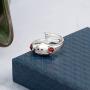 Stainless Steel Frog Ring for Women Teen Girls Boys Adjustable Frog Open Ring Cute Animal Rings Birthday Gift for Little Girl Boys