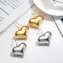 Gold Plated Bold Smooth Puffed Heart Drop Earrings with Sterling Silver Post Love Fine Jewelry for Women Gifts for Her Gold Plated Bold Smooth Puffed Heart Drop Earrings with Sterling Silver Post Love Fine Jewelry for Women Gifts for Her