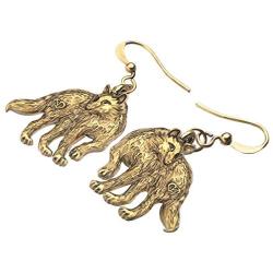 DOWAY Antique Plated Alloy Wolf Earrings Animals Drop Dangle Jewelry for Women Girls Gift Charms