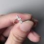 Silver Plated Initial 26 Alphabet Open Adjustable Mid Finger Ring Dainty Inlaid Crystal Jewelry