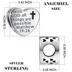 925 Sterling Silver CZ Cross Charms with God All Things are Possible Fit European Snake Bracelets