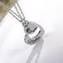 2pcs/Set Engarved Mother Daughter Double Hollow Heart Pendant Necklace Matching Love Heart Pendant Mother Daughter Chain Necklace for Family Couple Jewelry