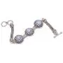 NOVICA Rainbow Moonstone and Blue Topaz .925 Sterling Silver Link Bracelet, 7'', Temple Roof NOVICA Rainbow Moonstone and Blue Topaz .925 Sterling Silver Link Bracelet, 7'', Temple Roof