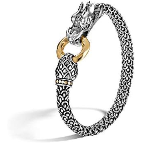 John Hardy Womens Legends Naga Gold & Silver Dragon Bracelet with Gold Ring