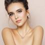 BRIDE DAZZLE Bridesmaid Gifts - Pretty Halo Cubic-Zirconia Necklace & Earrings Set (18'', Rose Gold)