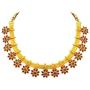 Aheli Bollywood Flower Shape Multicolor Colored Faux Stone Wedding Necklace Earrings Indian Fashion Jewelry Set for Women