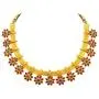 Aheli Bollywood Flower Shape Multicolor Colored Faux Stone Wedding Necklace Earrings Indian Fashion Jewelry Set for Women