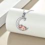 ONEFINITY Fox/Frog Necklace Sterling Silver Origami Moon Fox/Frog Pendant for Women Mom Wife