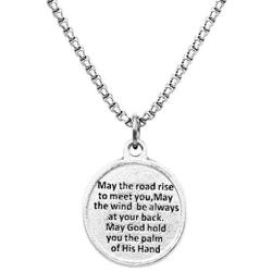 Rosemarie & Jubalee Religious Gift St Patrick Irish Blessing Medal Pendant Necklace, 18''-20.5'' with 2.5'' Extender