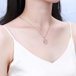 Besilver Jesus Star of David Cross Necklace 925 Sterling Silver Crystal Women Girl Hamsa Hand Evil Eye Christian Religious Necklace Amulet Jewelry Gift for Mom Dad