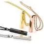 Zysta Engraving 3D Bar Name Necklace Personalized Text Message Cool Simple Design Women Customized Dangle Vertical Cuboid Stick Pendant Necklaces Stainless Steel Birthday Gift