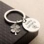 SEIRAA Gambler Gift Good Luck Jewelry Lottery Ticket Keychain Four Leaf Clover Charm Jewelry