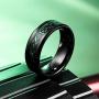 MISTERINGS Basic 8mm Tungsten Carbide Wedding Rings for Men Black Matte Finish Beveled Edge Comfort Fit Band