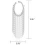 P&N Jewelry Ear Cuffs Earring Clip on Earrings for Non Pierced, Earrings for Women 925 Sterling Silver Cuff with Charming Drop Design