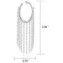 P&N Jewelry Ear Cuffs Earring Clip on Earrings for Non Pierced, Earrings for Women 925 Sterling Silver Cuff with Charming Drop Design