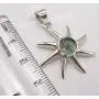 SilverStarJewel Solid Sterling Silver Natural Round Cab Apatite Sun Necklace Pendant 1.3'' SilverStarJewel Solid Sterling Silver Natural Round Cab Apatite Sun Necklace Pendant 1.3''