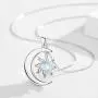 CUOKA MIRACLE Moon and Sun Necklace Sterling Silver Rainbow Moonstone Crescent Pendant Unisex Jewelry Gift for Women Men Teen Girlfriend