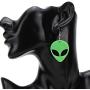 YINLIN Acrylic Green Alien Head Dangle Drop Earrings