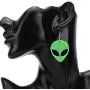 YINLIN Acrylic Green Alien Head Dangle Drop Earrings YINLIN Acrylic Green Alien Head Dangle Drop Earrings