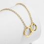 UILZ Pendant Necklace for Women - Tiny 14K Gold Plated Heart Circle Starfish Hollow Cube Pendant Chain Adjustable Necklace for Girls Women Jewelry Gifts