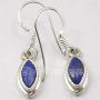 SilverStarJewel 925 Sterling Silver Navy Blue Lapis Lazuli August Birthstone Earrings 1.1''