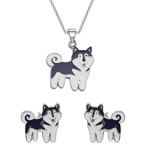UJIMS Husky Jewelry Funny Husky Pendant Necklace Earrings Set Husky Mom Jewelry for Pet Owners Dog Gift for Husky Lover UJIMS Husky Jewelry Funny Husky Pendant Necklace Earrings Set Husky Mom Jewelry for Pet Owners Dog Gift for Husky Lover