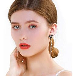 VamkoTec Drop Dangle Earrings 14K White Gold Plated S925 Silver Needle,Classcial Fan Clover Butterfly Design & Gift Wrap Package.