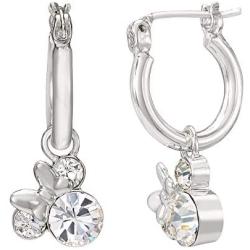 Disney Minnie Mouse Birthstone Jewelry for Women and Girls, Minnie Mouse Crystal Hoop Earrings