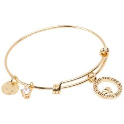 Baubelle Expandable Inspirational Stackable Charm Bracelet “Love The Life You Live''