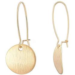 Gold Circle Disc Dangle Drop Earrings for Women Lightweight Small Round Hoop Statement Earrings Minimalist Jewelry for Girls Gift for Her