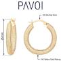 PAVOI 14K Gold Plated 925 Sterling Silver Lightweight Textured Hoop Earrings for Women | Gold Earrings for Women