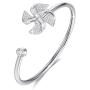 VICISION Women Statement Bracelet Cuff Bangle Silver Plated Cubic Zirconia Fashion Jewelry Accessories 1 Piece- VB4 Silver