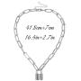 YERTTER Dainty Unique Punk Simple Silver Chunky Choker Necklace Lock Pendant Necklace for Women Girls