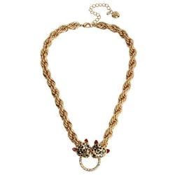 Betsey Johnson Leopard Bib Necklace