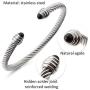 Cable Wire Cuff Bangle Bracelets for Women Dorriss Stainless Steel Adjustable Mom Wife Girls charms Jewelry With Gift Box