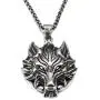 YL Mens Wolf Necklace Stainless Steel Wolf Head Pendant 18k Gold Jewelry