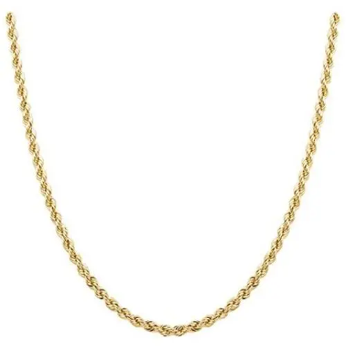 Sterling Silver 2mm diamond cut rope chain necklace- Made In Italy Sterling Silver 2mm diamond cut rope chain necklace- Made In Italy