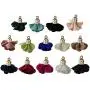 Fashion 28pcs 1.1 Inch Chiffon Flower Fabric Petal Tassel With Gold Caps for Necklace, Earnings, Key Chain GD28ST170T