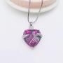 LYFML Heart Crystal Cremation Jewelry Urn Necklace for Ashes, Keepsake Pendant Made of Titanium Steel Support for Customization, Come with Filling Kit