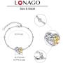 LONAGO 925 Sterling Silver Lucky Double Elephant Bracelet I Love You Forever Heart Link Chain Animal Jewelry Gift for Women Girlfriend