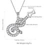 Music Note Heart of Treble and Bass Clef Necklace Women 925 Sterling Silver Infinity Love Musician Pendant Fans Music Symbol Jewelry